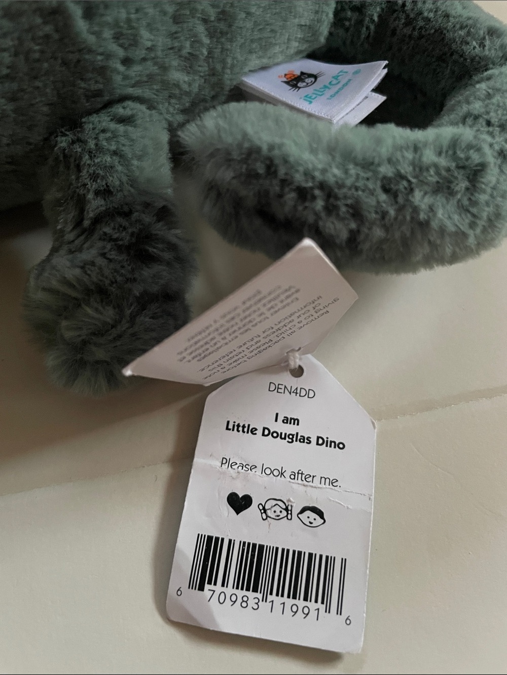 New with tags Jellycat Teal Little Douglas Dino Stegosaurus dinosaur Plush - Picture 3 of 6